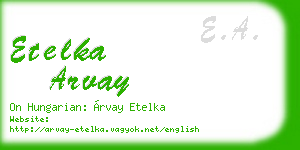 etelka arvay business card