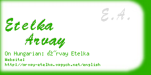 etelka arvay business card